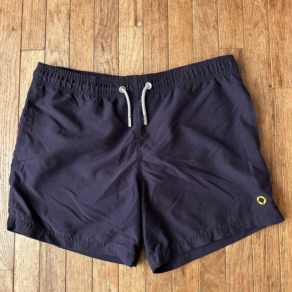 Azul Siete Swim Shorts Mens XL Lined Navy Blue Modern Vacation Resort